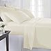 Pizuna Pure 100% Cotton Queen Sheets, Luxurious 400 Thread Count Long Staple Sateen with 15-Inch Deep Pocket (Combed Cream Cotton)