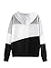 SweatyRocks Women's Color Block Lightweight Long Sleeve Pullover Hoodie Grey white black Medium
