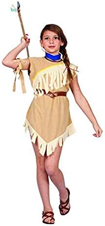 Girls Pocahonta Costume Brown and Tan