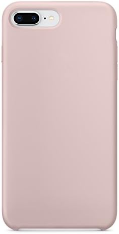 iPhone 8 Plus Case, iPhone 7 Plus Case,LINDIANSHUMA Liquid Silicone Gel Rubber Case with Soft Microfiber Cloth Lining Cushion for Apple iPhone 8 Plus 2017/iPhone 7 Plus 2016,Pink Sand