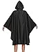 Buauty Unisex Rain Poncho Cape Riancoats Cloak Lightweight Waterproof Breathable Black