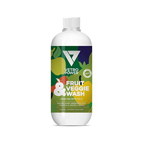 Vetro Power Fruit & Veggie Wash 500ml | Naturally Derived Solution | Removes Germs, Microbes & Dirt | Soap, Chlorine & Alcohol-free formula