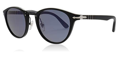 Persol PO3108S - 95/56 Sunglasses Black w/ Light Blue Lens 49mm