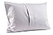 2 Grey Toddler Pillowcases - Envelope Style - 100% Cotton 400 TC Soft Sateen Weave - for Travel Pillows 13.5