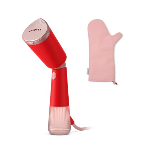Philips Dampfglätter 5000-Serie - 35 Sekunden Aufheizen, aktiv beheizte Dampfplatte, Eco-Modus, für empfindliche Textilien, dampft vertikal & horizontal, Handschuh & Beutel, Orange-Rot (STH5020/40)