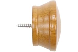 LUMI HOME FURNISHINGS Lumi 1-3/8 in. Window Treatments Wood End Cap Finials (2-Pack) (Heritage Oak)