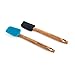 KitchenAid 2-Piece Mini Silicone Spatulas with Bamboo Handles, Teal/Black