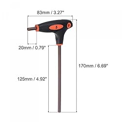 uxcell 5mm Hex Key T-Handle Dual End Wrench