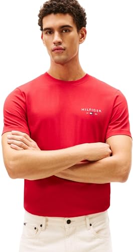 Uomo T-Shirt Maniche Corte Brand Love Small con Scollo Rotondo, Rosso (Medium Red), L