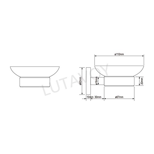 LUTAVOY LD01 Wall Soap Dish Holder,Soap Holder For Sink,Frosted Glass Soap Holder,Hardware and Instruciton Included