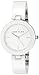 Anne Klein Women's AK/1315WTWT Premium Crystal-Accented Silver-Tone and White Ceramic Bangle Watch