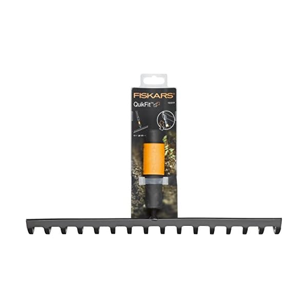Fiskars Rechen mit 16 Zinken, Werkzeugkopf, Breite: 40 cm, Gehärtete Stahlzinken, Schwarz/Orange, QuikFit, 1000654 – Bild 3