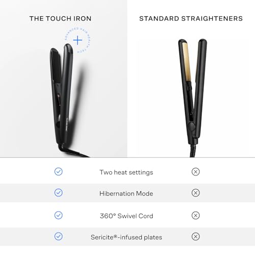 CLOUD NINE The Touch Iron Hair Straightener | Variable Temperature Control Quick Heat Touch Technology Ceramic Floating Plates Spring Flex Styling