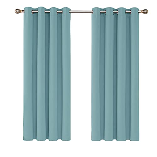 Deconovo Teal Curtains Window Panels Thermal Insulated Blackout