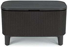Bevy Bar - Mesa Nevera para Exterior y Jardín, Capacidad 60L, Color Grafito