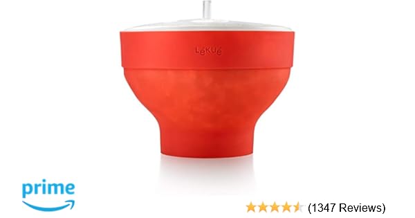 Lekue Microwave Popcorn Popper/ Popcorn Maker, Red