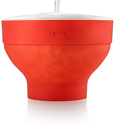 Lekue Microwave Popcorn Popper/Popcorn Maker, Red