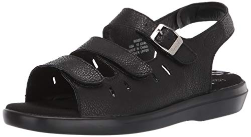 Propét Women's Breeze Walker Sandal, Black Pearl, 8 X-Narrow