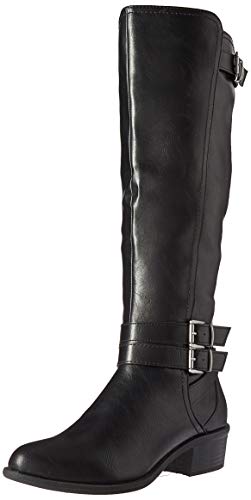 Madden Girl Women's Warner Equestrian Boot, Black Paris, 7 M US