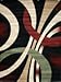 Feraghan/New City Brand New Contemporary Modern Wavy Circles Area Rug, 2' x 7', Black/Brown/Beige