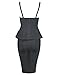 Meilun Women Rayon Celebrity Strap Peplum Midi Bodycon Bandage Dress
