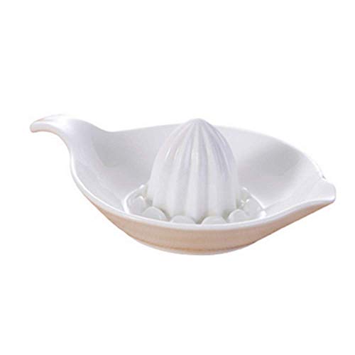 Porcelain Citrus Juicer Reamer with Handle and Pour Spout,Stackable Manual Juicers Make Your Own Orange,Grapefruit,Lemon, Fruit Juices Serving Bowls White - Thumbnail 3