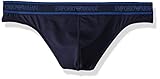 Emporio Armani Men's Essential Microfiber Thong, Marine, Medium