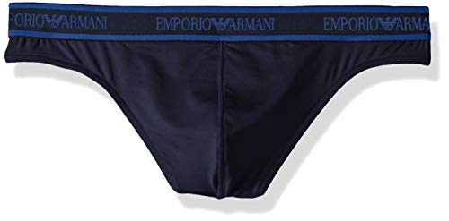 Emporio Armani Men's Essential Microfiber Thong, Marine, Medium