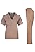 MedPro Women's Unisex Solid Medical Scrub Set V-Neck Top and Cargo Pants Khaki XL (GT-766)