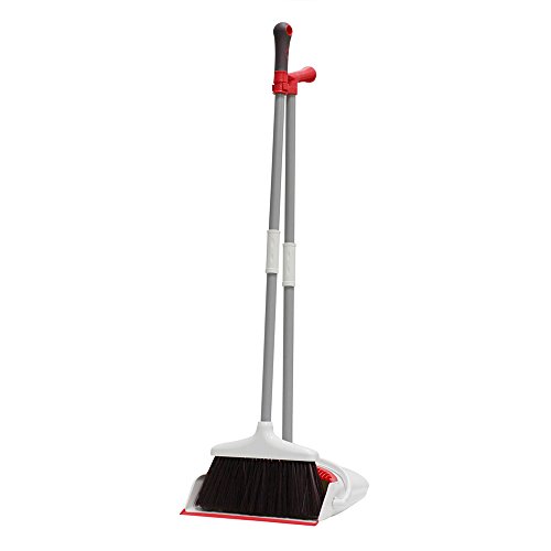 Dust Pan and Broom/Dustpan Cleans Broom Combo with 36" Long Handle For Home Kitchen Room Office Lobby Floor Use Upright Stand up Dustpan Broom Set