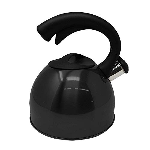 Whistling Stovetop Tea Kettle- Stainless Steel Tea Kettle With Mirrored look- Tea Pot Serves up to 15 Cups- Cool Grip Ergonomic Handle- Rust Resistant 3 Liter Stovetop Kettle- by Millennium (Black) - Thumbnail 6
