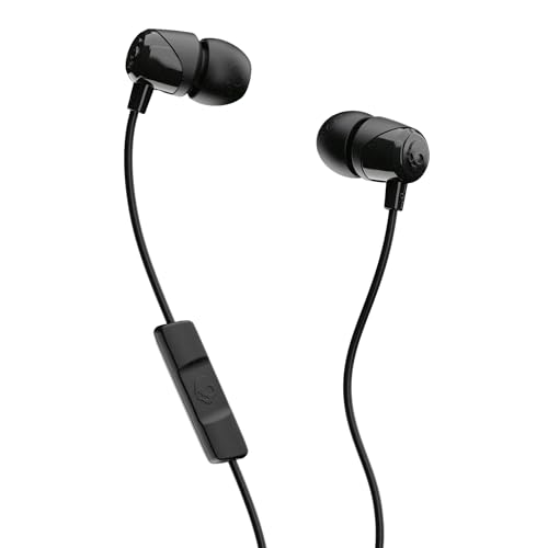 Skullcandy Jib Écouteurs Intra-Auriculaires à Isolation phonique avec Microphone et télécommande pour appels Mains Libres, léger, Son stéréo et Base améliorée - Noir