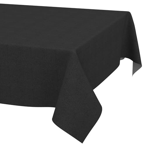 ANRO Tafelkleed Afwasbaar Antraciet Linnenoptiek Rechthoekig 280 x 140 cm – Tuintafelkleed Indoor Outdoor Waterafstotend Vuilafstotend Snijrand
