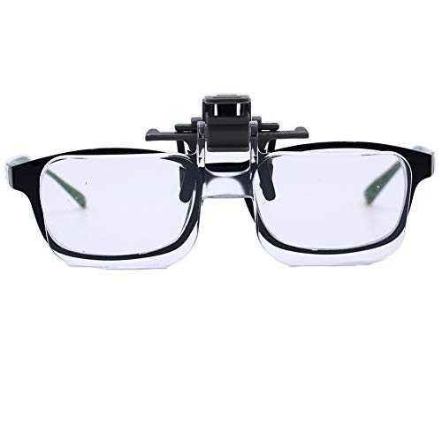 Beileshi Clip On and Flip Up 2X Magnifying Lens Glasses Clamping Piece Great for Reading Needlework Crafts Map Reading and Viewing Coins and Stamps