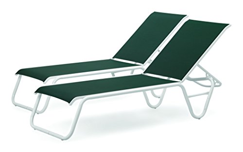 Telescope Casual SET01601 Gardenella Chaise Set, White, F.Green Outdoor, Forest Green