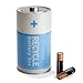Monkey Business The Battery Recycling Bin Tin Container, Two Compartments for Used Battery Disposal