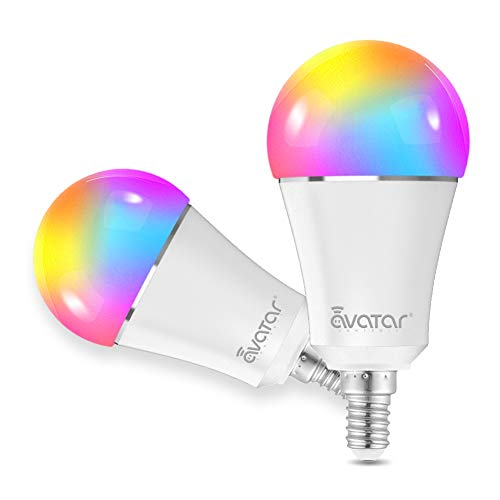 Bombilla-LED-Inteligente-WiFi-E14-Multicolor-RGB-LED-Luces-9W90W-Equivalente-900LM-Lampara-WiFi-Ahorro-de-Energia-Smart-Light-Bulb-Compatible-con-Alexa-Google-Home-Smart-Life-2Pcs