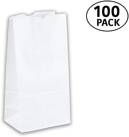 White Paper 4 lb Bags Great for Sandwiches, Food To-Go, School Lunches, Arts and Crafts 100 pack