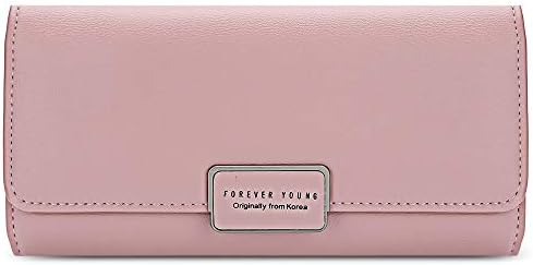 Baellerry Forever Young Logo Foldable Long Clutch Wallet Card Holder for Women