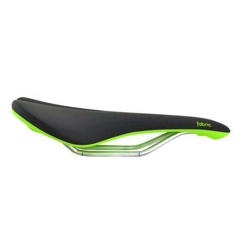 Fabric Bicycle Seat, Shallow Profile, Cro-mo Rails, Black/Green, VL1791