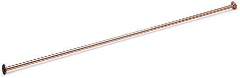 Naiture 72" Brass Straight Shower Curtain Rod Antique Copper Finish