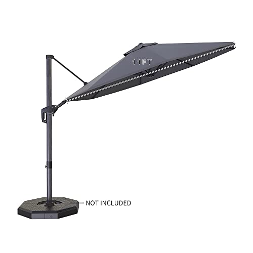 PURPLE LEAF Cantilever Umbrella Outdoor 11 ft Round Pool Deck Umbrella