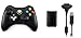 Xbox 360 Wireless Controller with Transforming D-Pad and Play and Charge Kit - Black