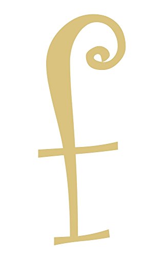 6" Lowercase f Curlz / Curly Font Unfinished Wood/ Letter DIY Home, Nursery Decor USA Made