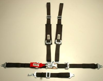 Crow Enterprizes Quick Release Black Seat Belt 2 Inch Lap 2 Inch Padded Shoulders 5 Point