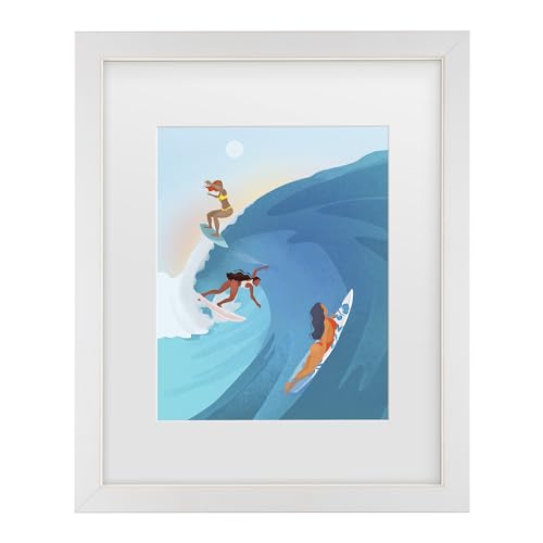 Trademark Fine Art Framed Wall Art - Petra Lizde 'Surfers' Wall Decor with Matt…