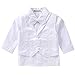 Booulfi Baby Boy Outfits Christening Photoshoot Outfit Tuxedo for Boys Baptism Gifts Clothing Sets with White Shirt Pants Vest Shoes Hat, 6-9 Months