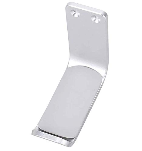 MeetRade Headphone Stand Holder Stick-On Adhesive Hooks Under-Desk Earphone Stand Headset Hanger Mount Aluminum Wallmount Hook Clamp Headphone Desk Hanger (silver)