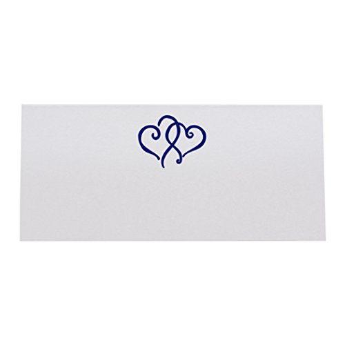 Documents and Designs Linked Hearts Easy Print Place Cards (Select Color/Quantity), Pearl White, Navy, Set of 75 (13 Sheets) - Thumbnail 6
