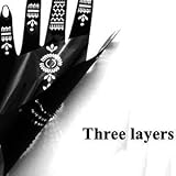 XMASIR 16 Sheets Hand Tattoo Stencil Kit Reusable Temporary Indian Arabian Body view 3